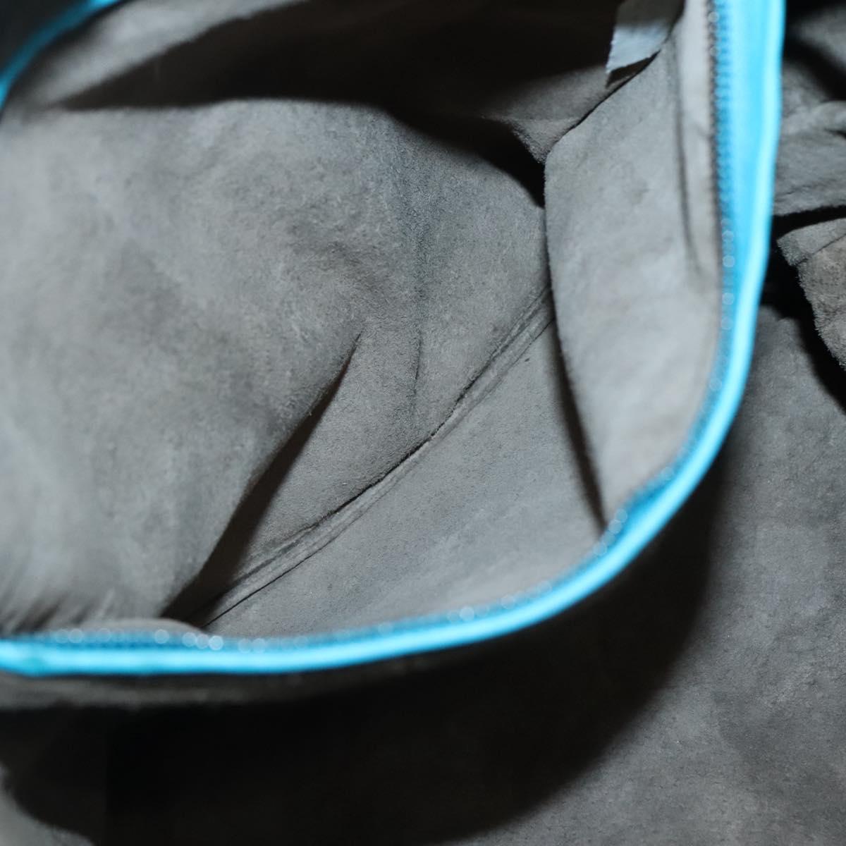 BOTTEGA VENETA INTRECCIATO Hand Bag Leather 2way Beige Light Blue Auth bs28931