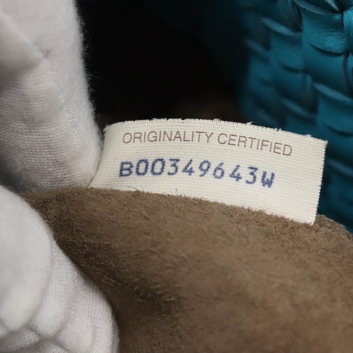 BOTTEGA VENETA INTRECCIATO Hand Bag Leather 2way Beige Light Blue Auth bs28931