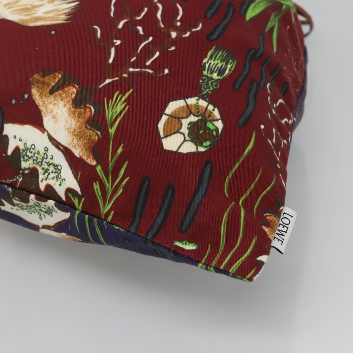 LOEWE Purse Bag Canvas Navy Bordeaux Auth bs28943