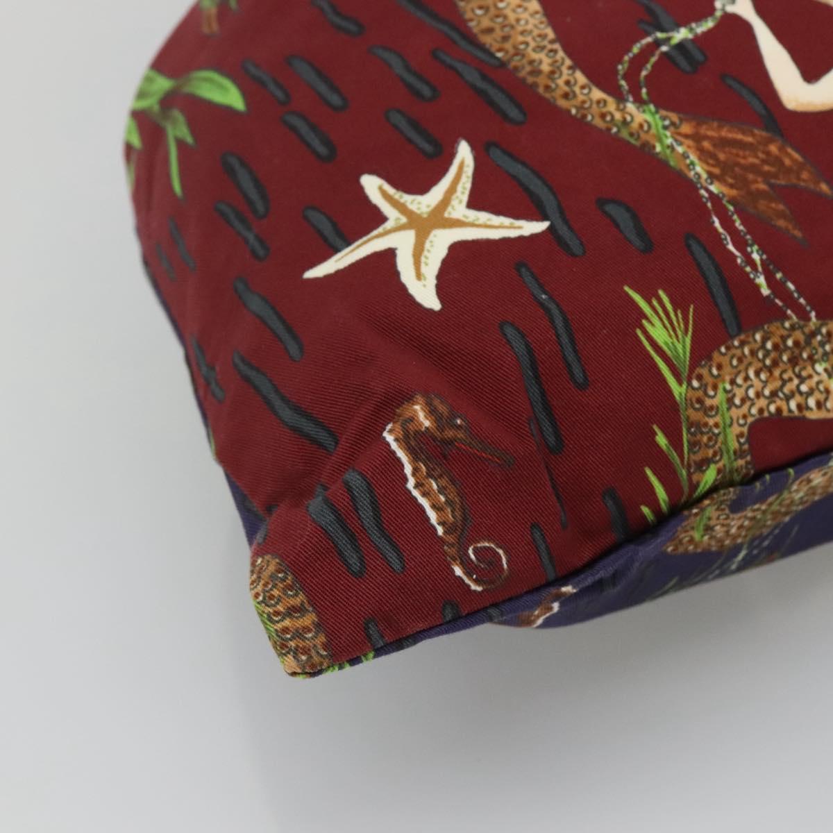 LOEWE Purse Bag Canvas Navy Bordeaux Auth bs28943