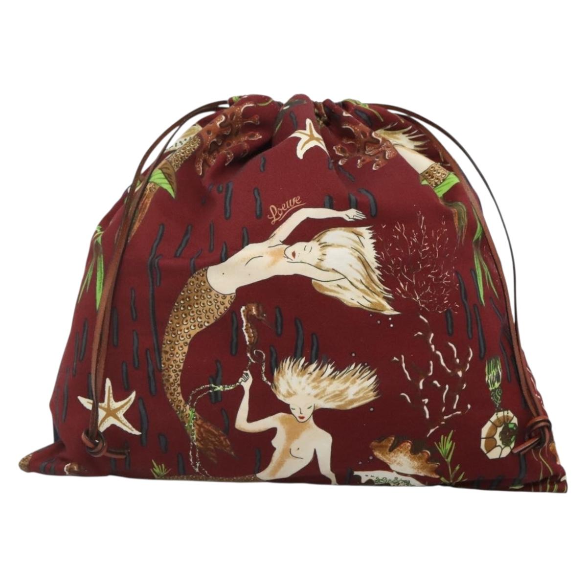 LOEWE Purse Bag Canvas Navy Bordeaux Auth bs28943