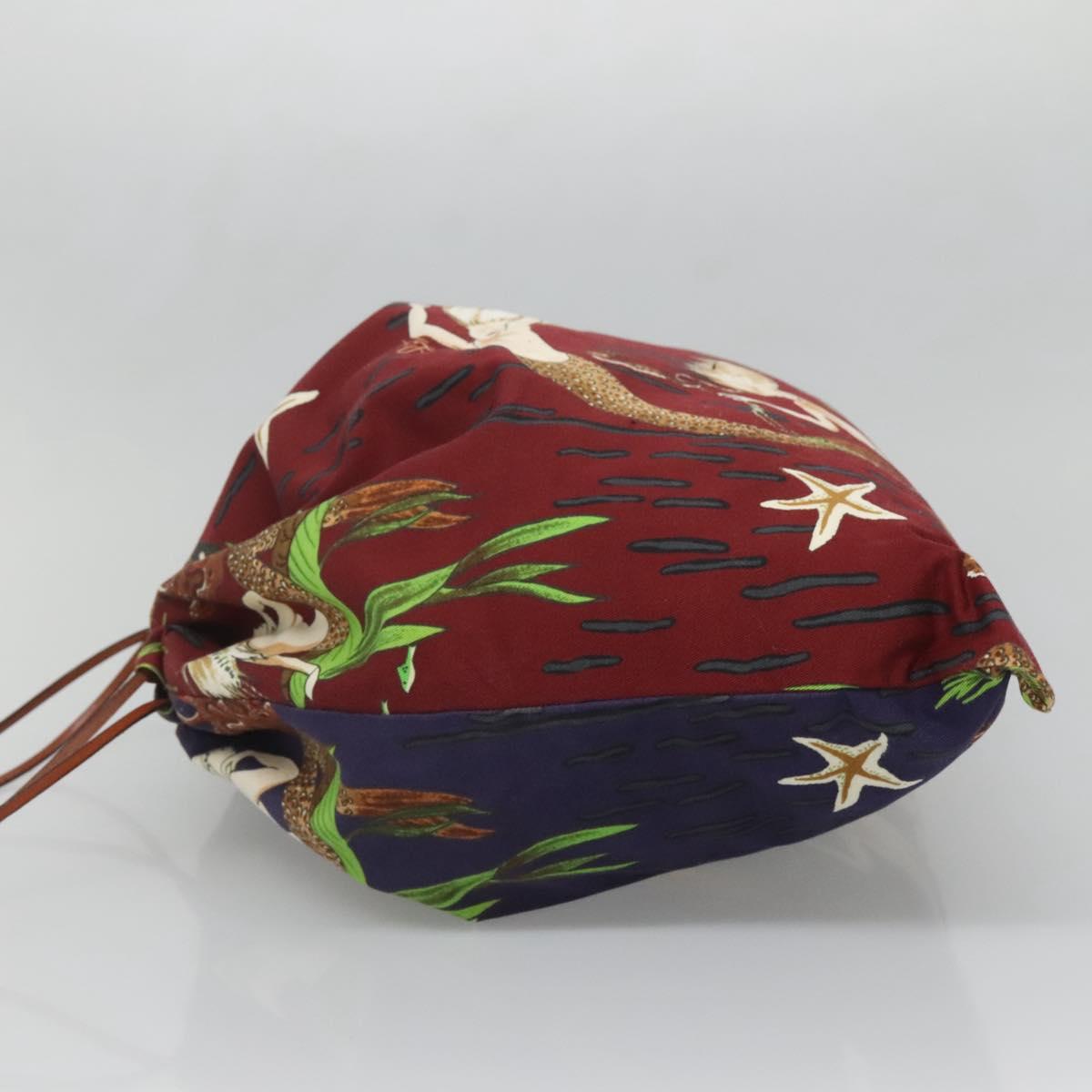 LOEWE Purse Bag Canvas Navy Bordeaux Auth bs28943