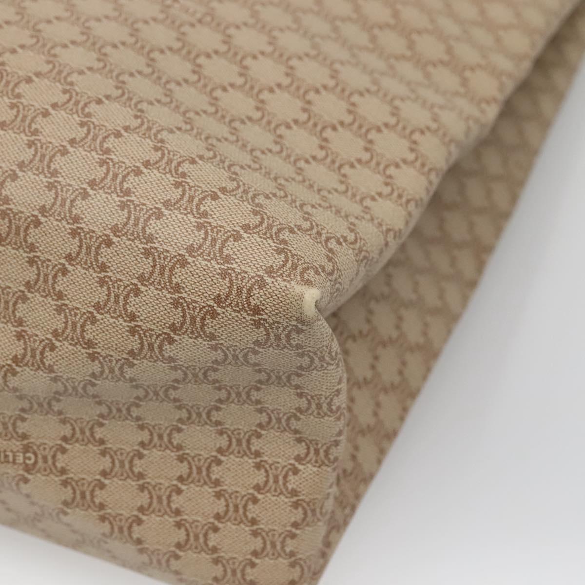 CELINE Macadam Canvas Tote Bag PVC Beige Gold Auth bs28952