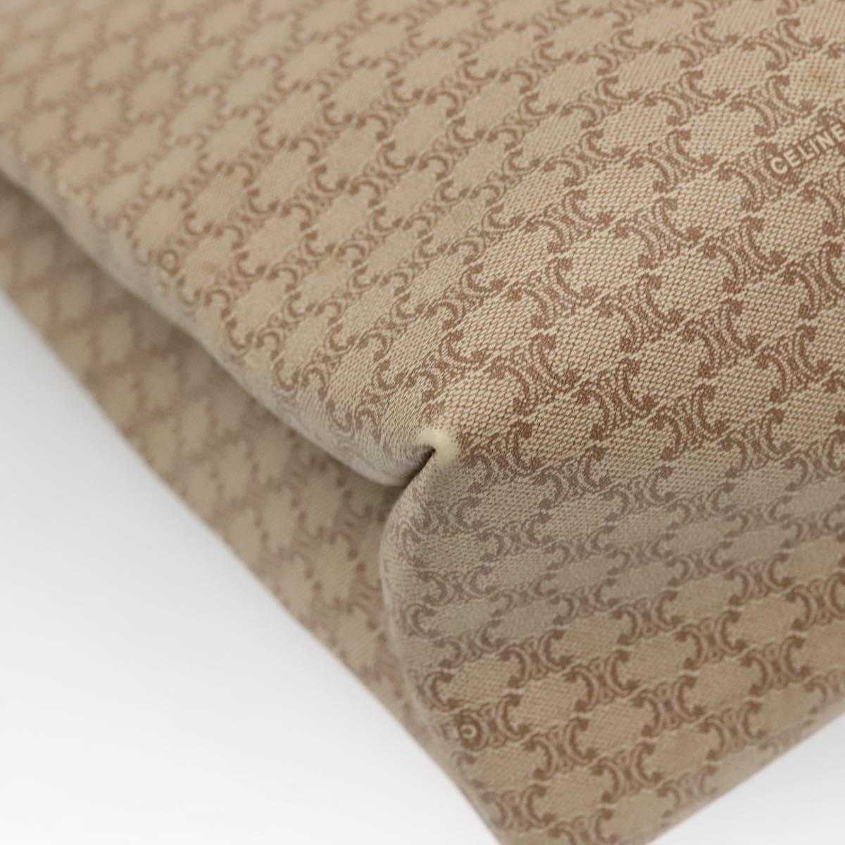 CELINE Macadam Canvas Tote Bag PVC Beige Gold Auth bs28952