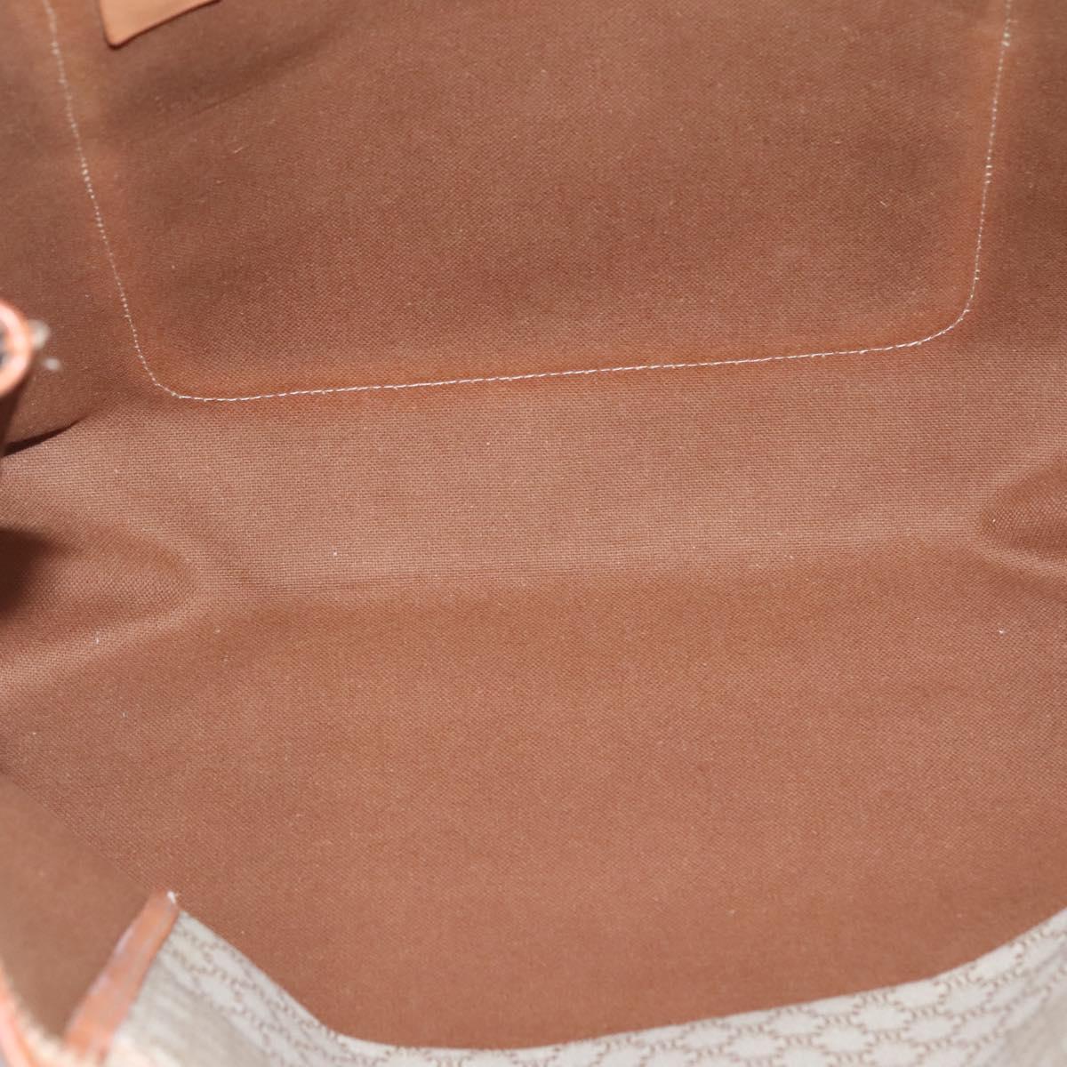 CELINE Macadam Canvas Tote Bag PVC Beige Gold Auth bs28952