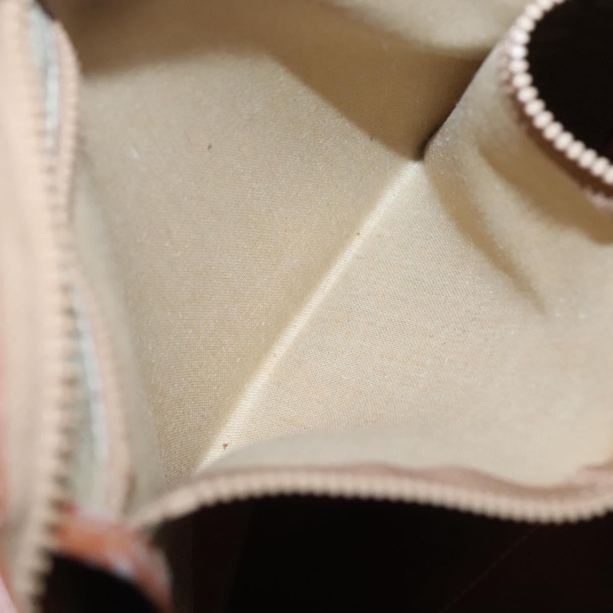 CELINE Macadam Canvas Tote Bag PVC Beige Gold Auth bs28952