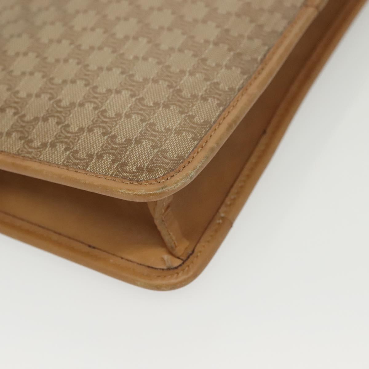 CELINE Macadam Canvas Clutch Bag PVC Beige Gold Auth bs28953