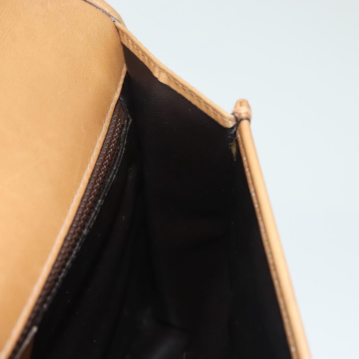 CELINE Macadam Canvas Clutch Bag PVC Beige Gold Auth bs28953