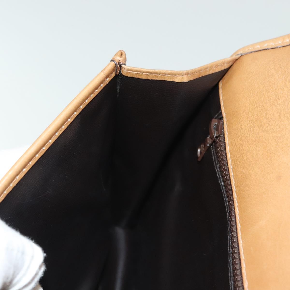 CELINE Macadam Canvas Clutch Bag PVC Beige Gold Auth bs28953