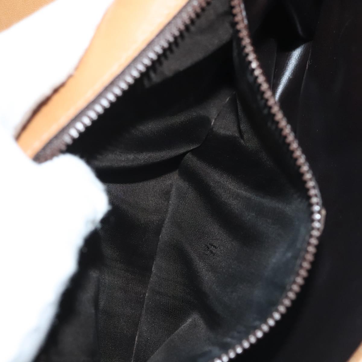 CELINE Macadam Canvas Clutch Bag PVC Beige Gold Auth bs28953