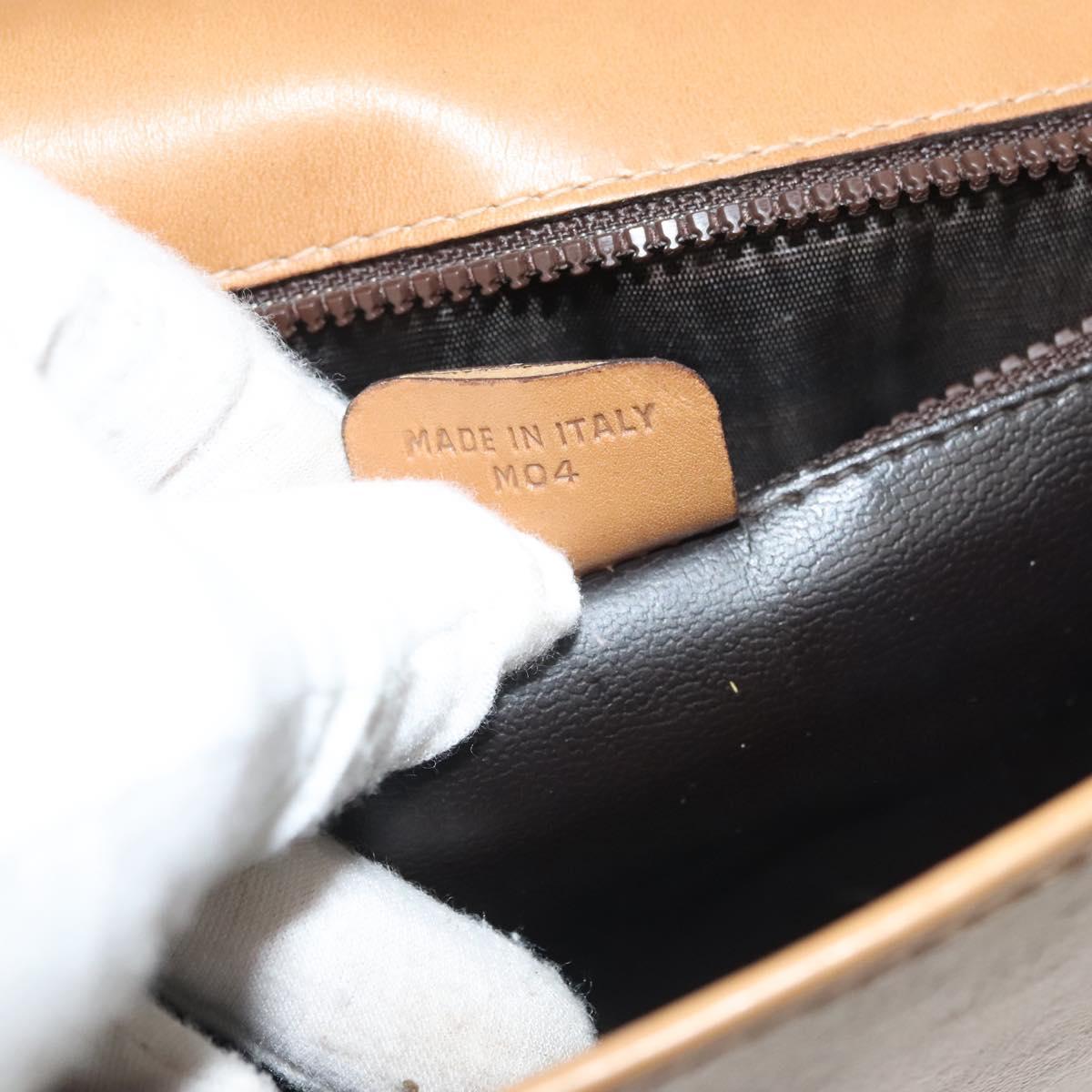 CELINE Macadam Canvas Clutch Bag PVC Beige Gold Auth bs28953