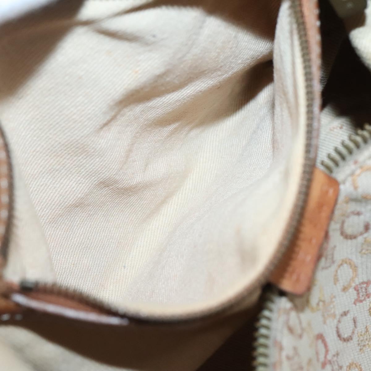 CELINE C Macadam Canvas Shoulder Bag Beige Auth bs28954