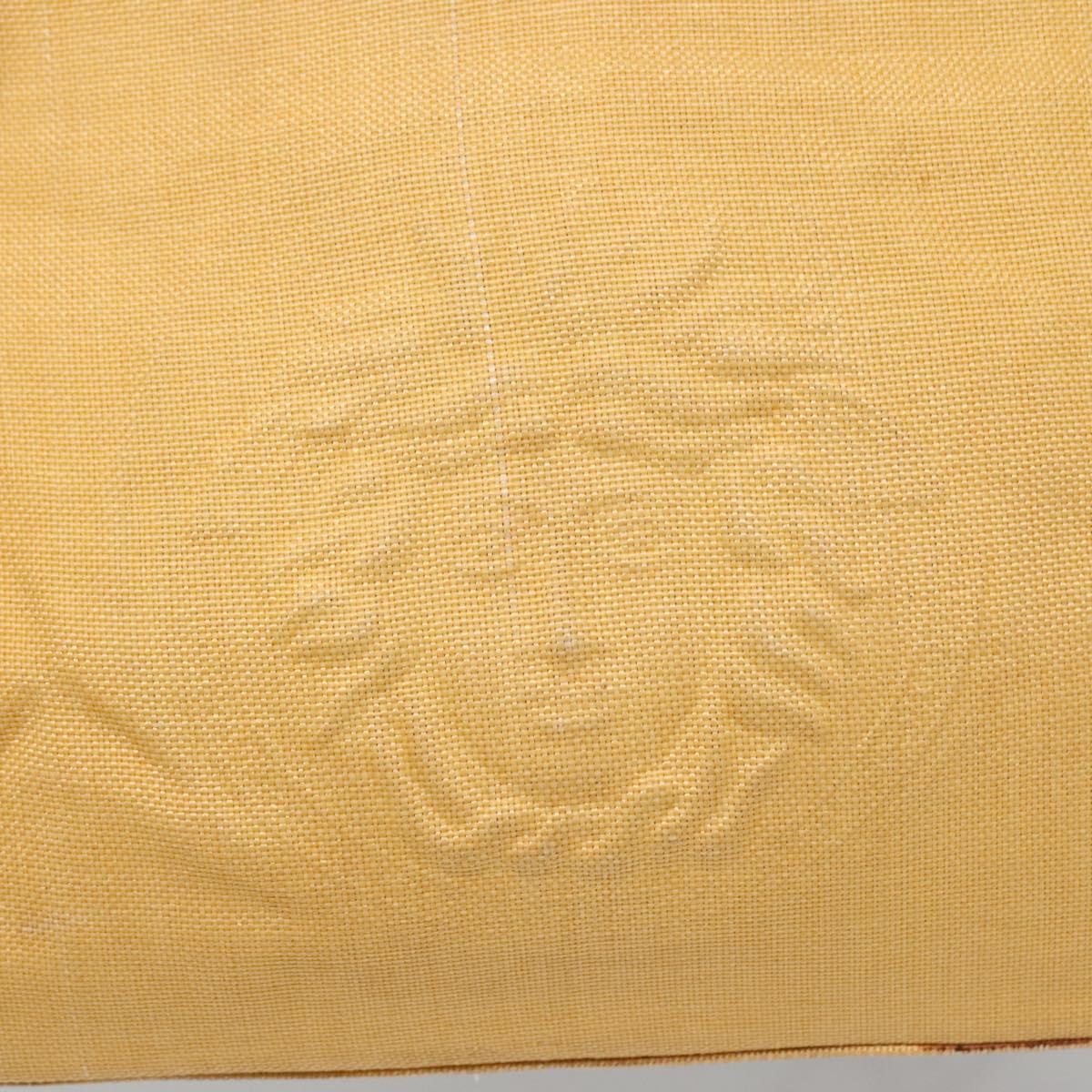 Gianni Versace Shoulder Bag Canvas Leather Yellow gold Auth bs28971