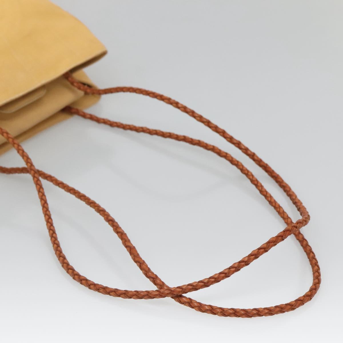 Gianni Versace Shoulder Bag Canvas Leather Yellow gold Auth bs28971