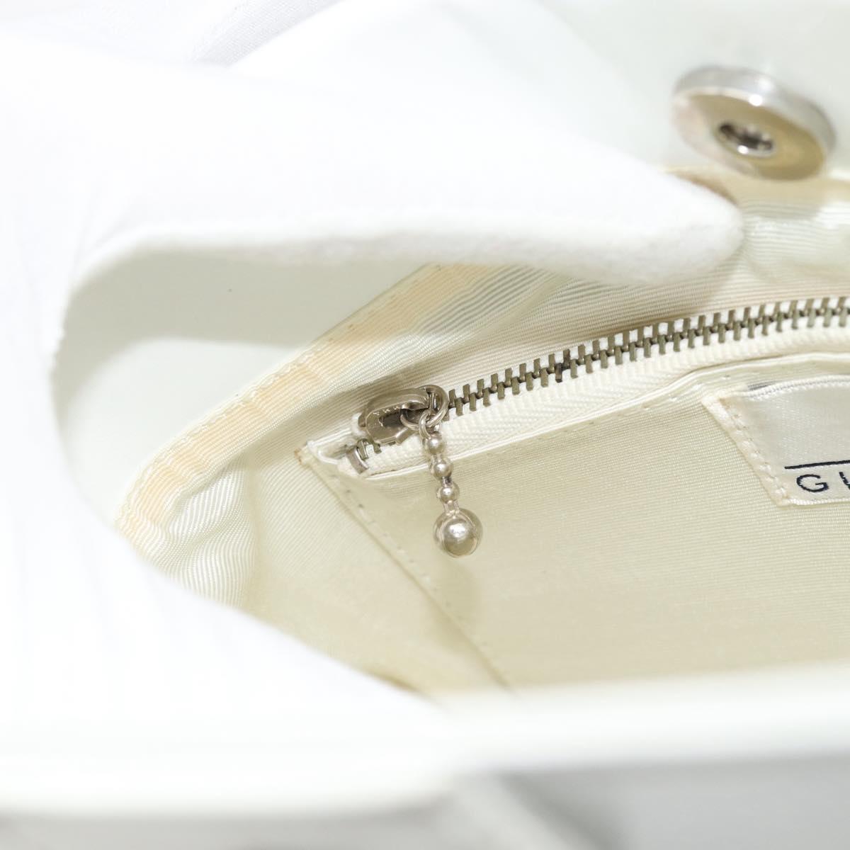 GIVENCHY Chain Shoulder Bag Leather White Silver Auth bs28975
