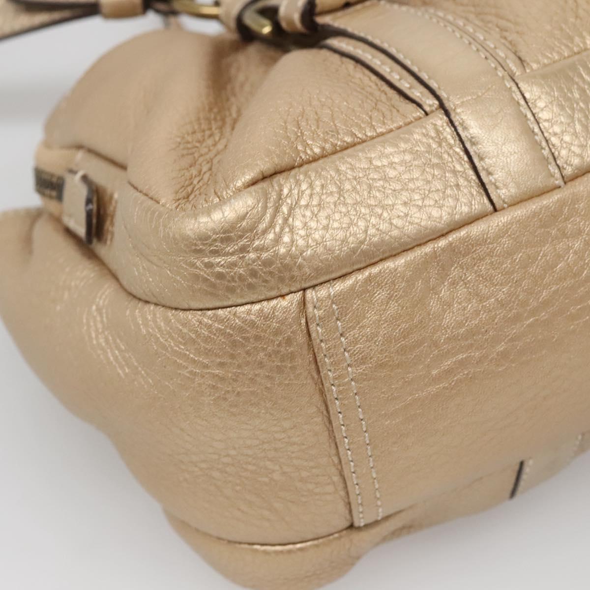 Coach Shoulder Bag Leather Gold Auth bs28981