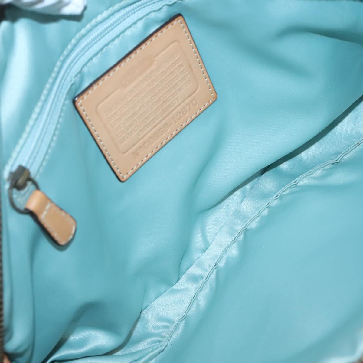 Coach Shoulder Bag Leather Gold Auth bs28981