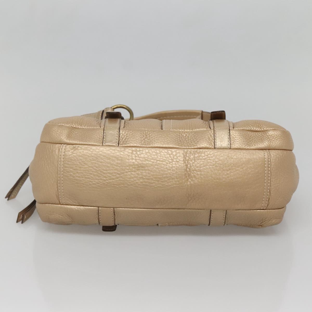 Coach Shoulder Bag Leather Gold Auth bs28981