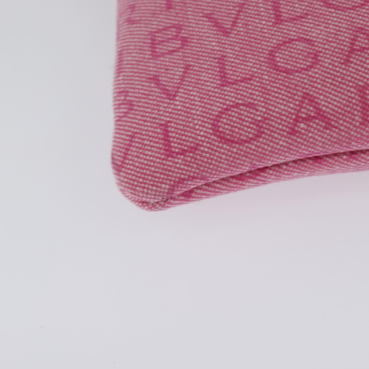 BVLGARI Logo Mania Shoulder Bag Canvas Pink Silver Auth bs28986