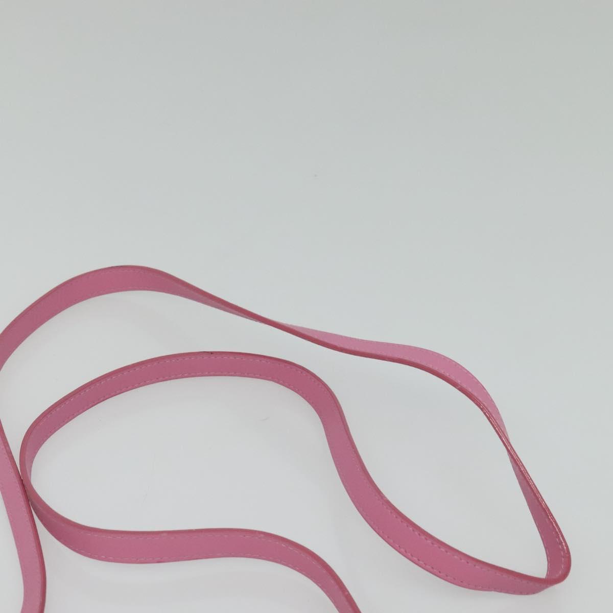 BVLGARI Logo Mania Shoulder Bag Canvas Pink Silver Auth bs28986