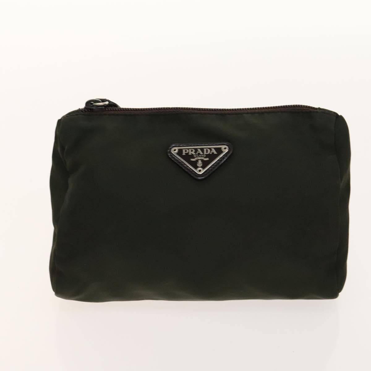 PRADA Pouch Nylon 4Set Green Pink Auth bs29008