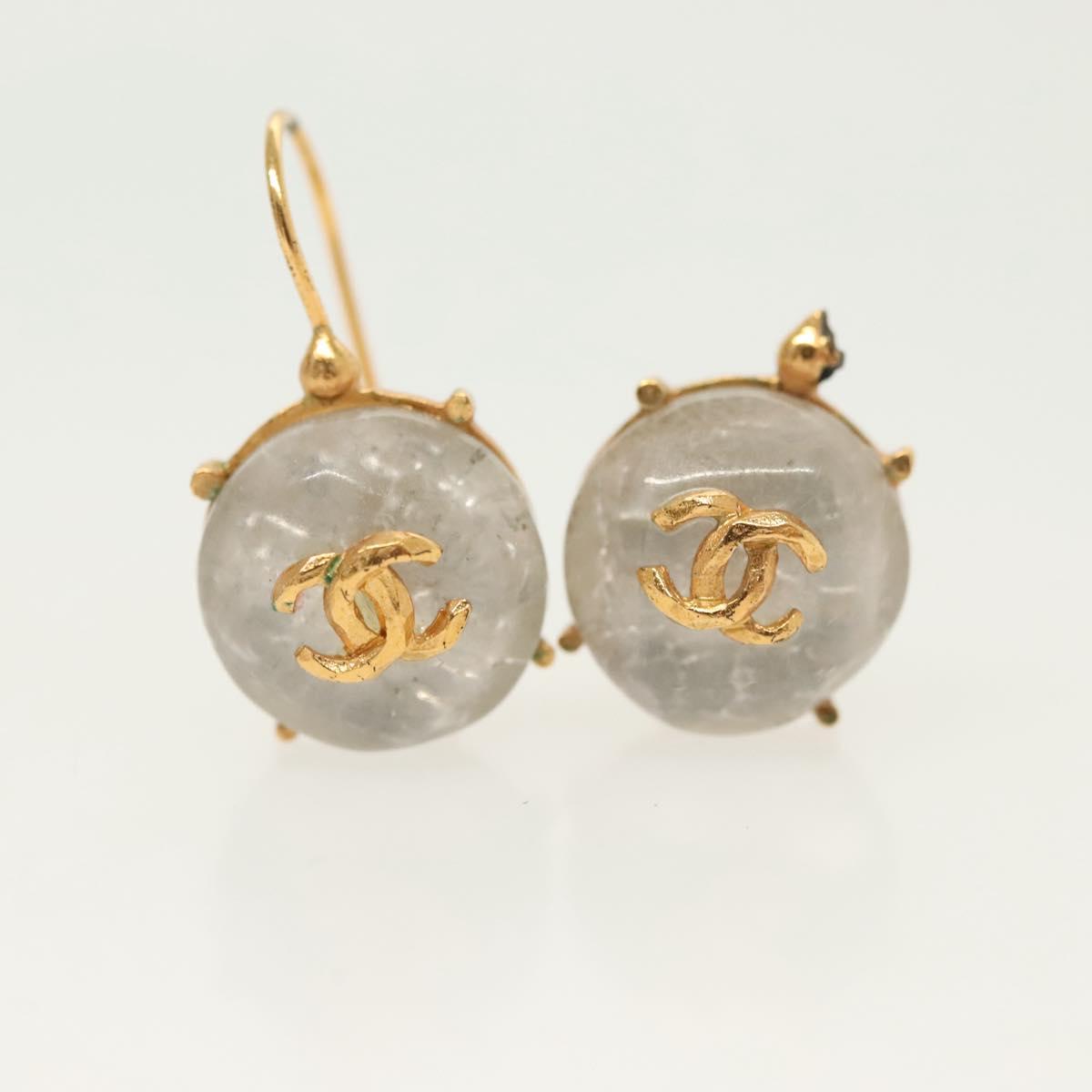 CHANEL Earring metal 4Set Gold CC Auth bs29012