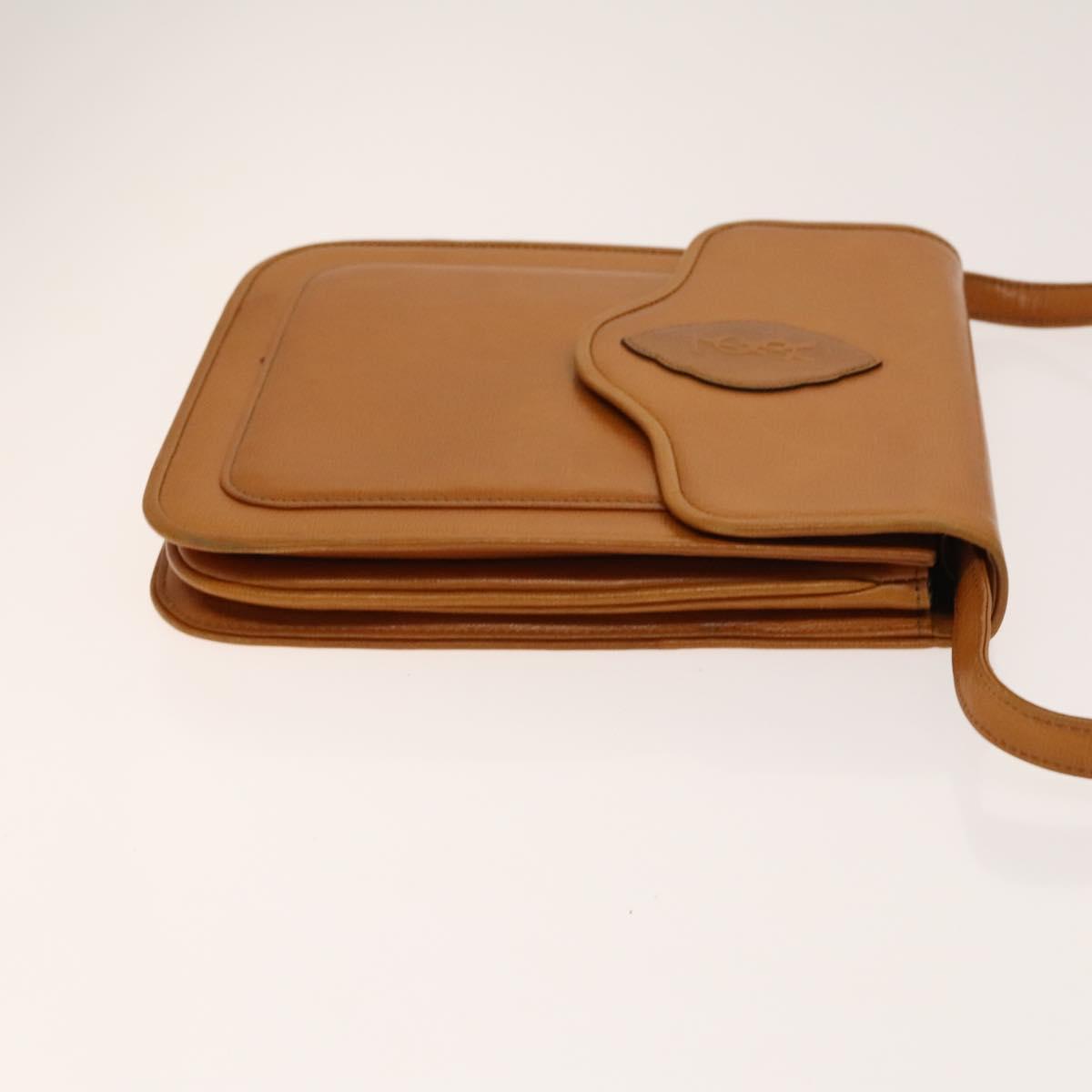 SAINT LAURENT Shoulder Bag Leather PVC 3Set Beige Gold Auth bs29015