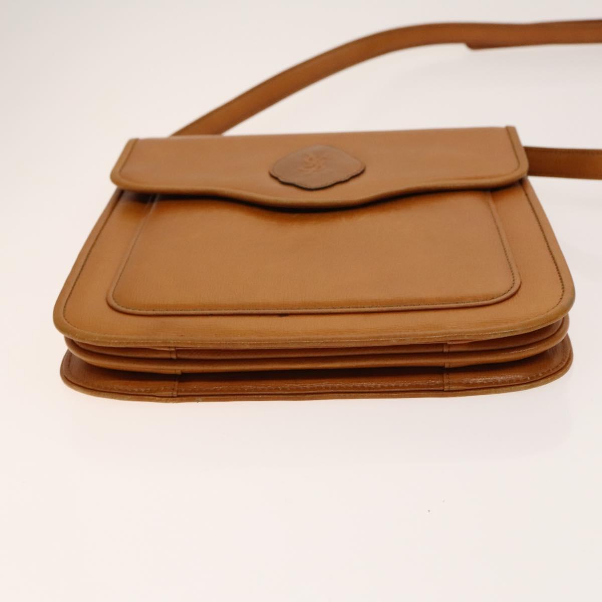SAINT LAURENT Shoulder Bag Leather PVC 3Set Beige Gold Auth bs29015