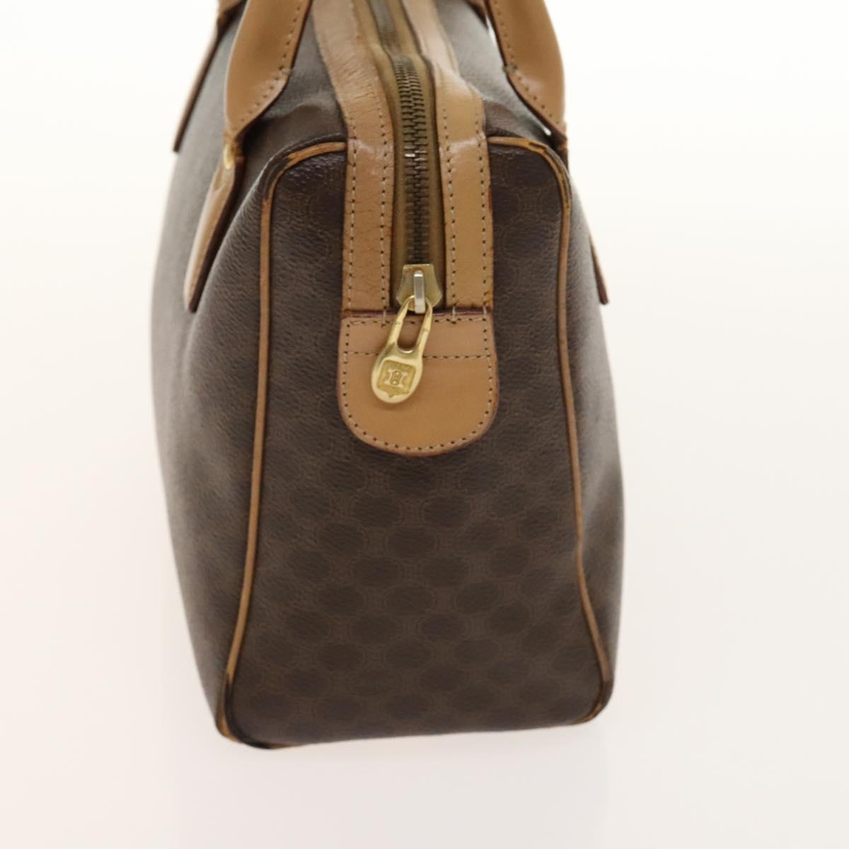 CELINE Macadam Canvas Hand Bag PVC 3Set Beige Brown gold Auth bs29016