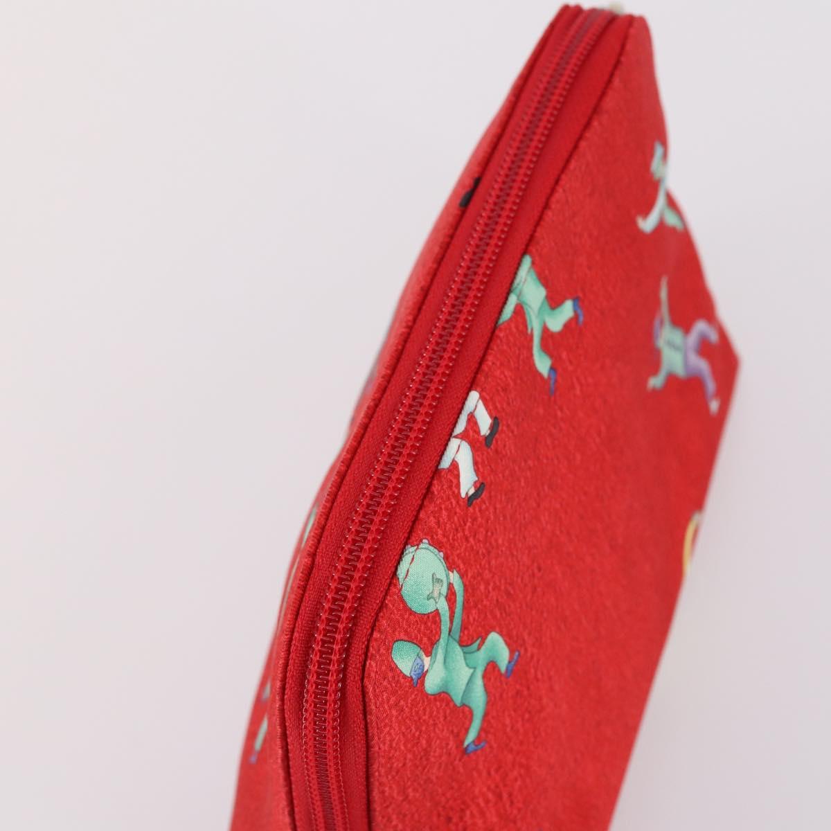 BVLGARI Pouch Nylon 2Set Red Green Auth bs29017