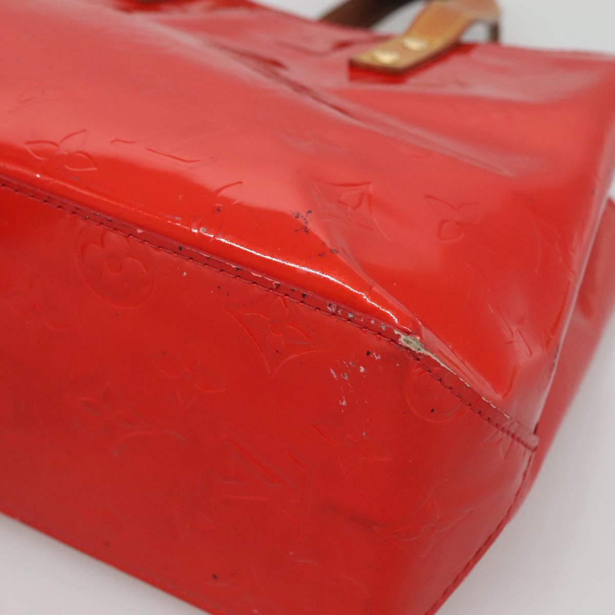 LOUIS VUITTON Monogram Vernis Reade PM Hand Bag Red Rouge M91088 LV Auth bs29030