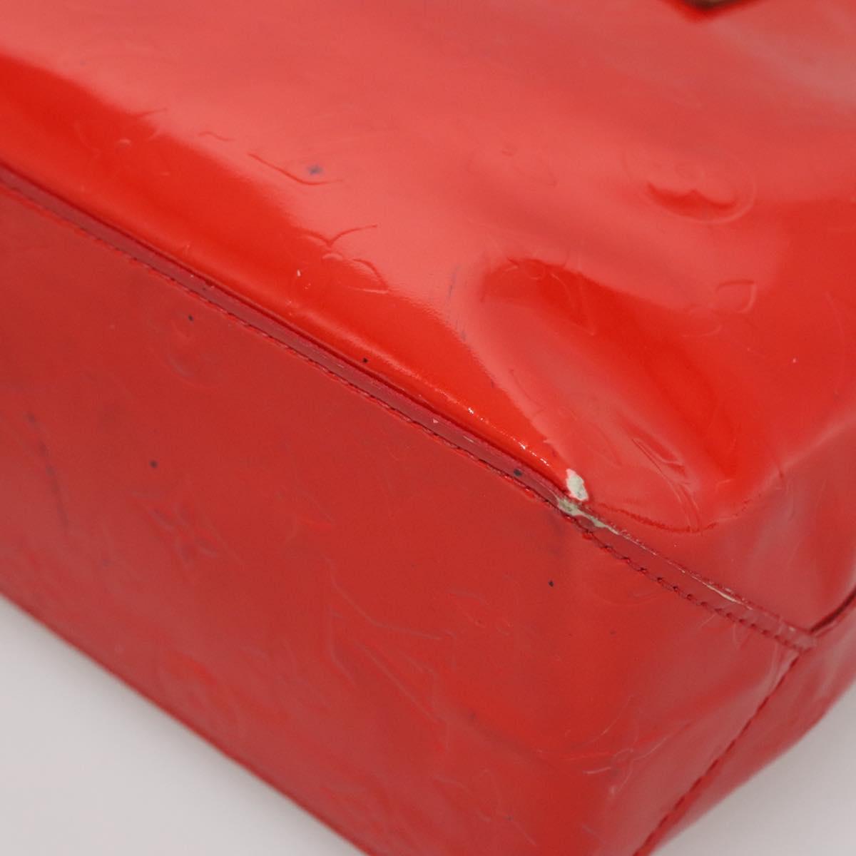 LOUIS VUITTON Monogram Vernis Reade PM Hand Bag Red Rouge M91088 LV Auth bs29030