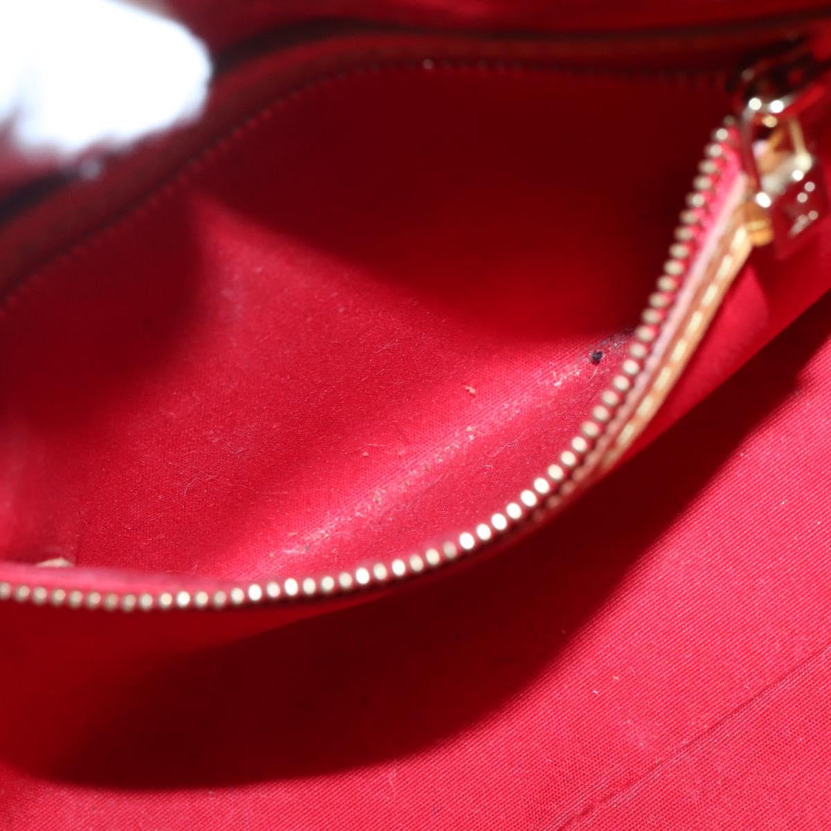 LOUIS VUITTON Monogram Vernis Reade PM Hand Bag Red Rouge M91088 LV Auth bs29030