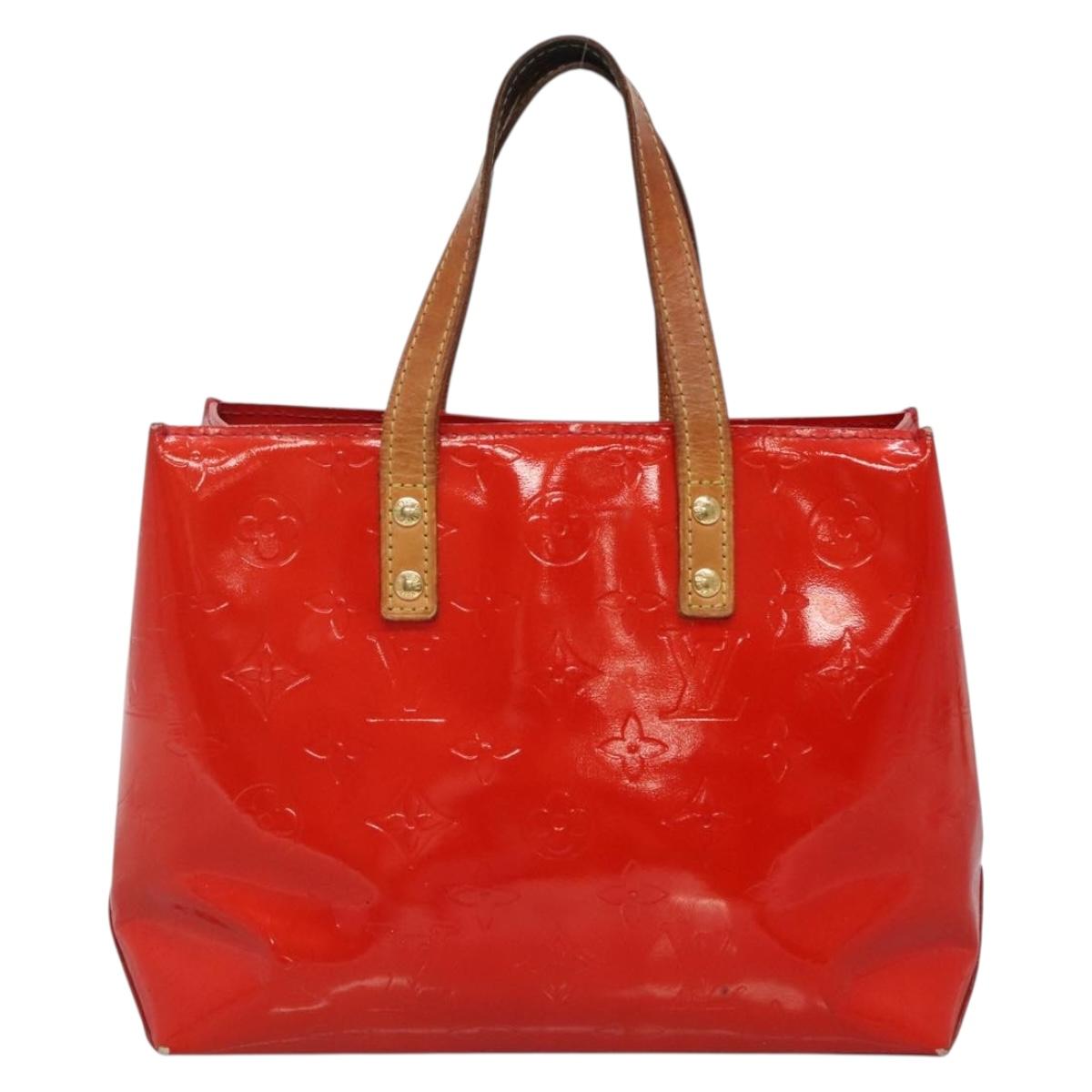 LOUIS VUITTON Monogram Vernis Reade PM Hand Bag Red Rouge M91088 LV Auth bs29030
