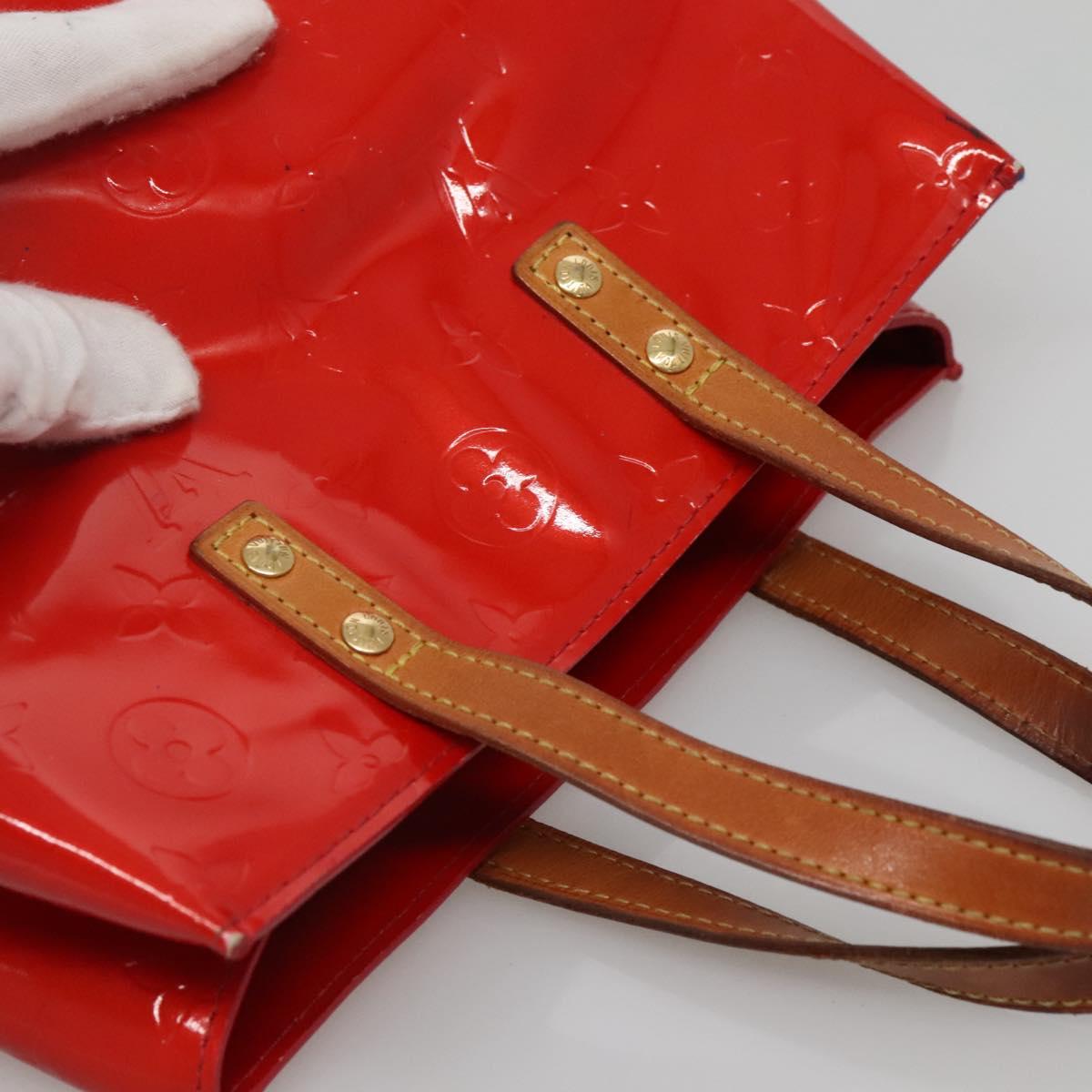 LOUIS VUITTON Monogram Vernis Reade PM Hand Bag Red Rouge M91088 LV Auth bs29030