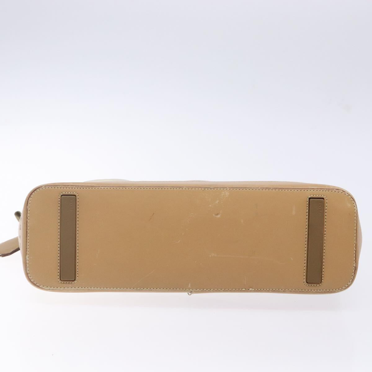 PRADA Shoulder Bag Nylon Leather Beige Auth bs29050