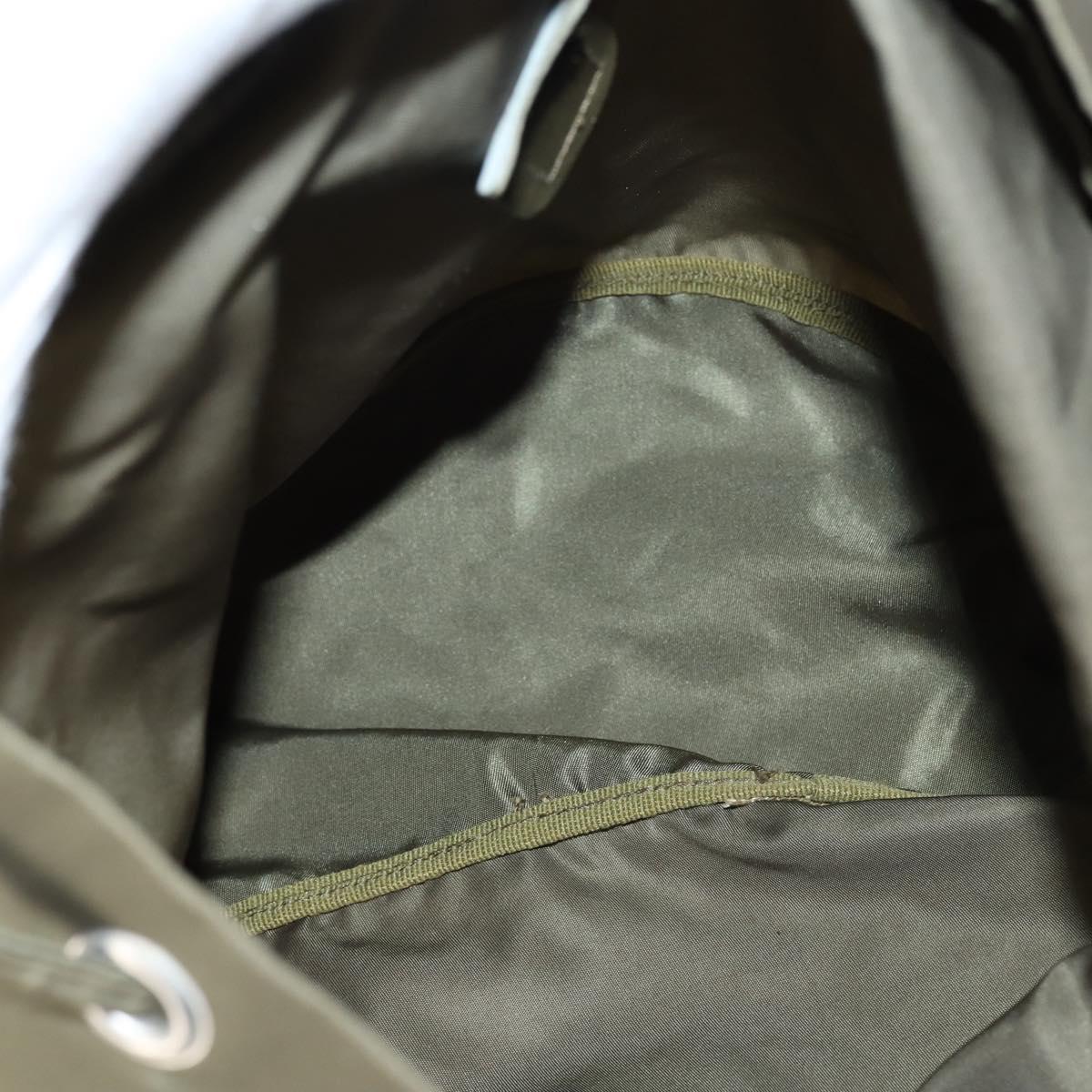 PRADA Backpack Nylon Khaki Silver Auth bs29051