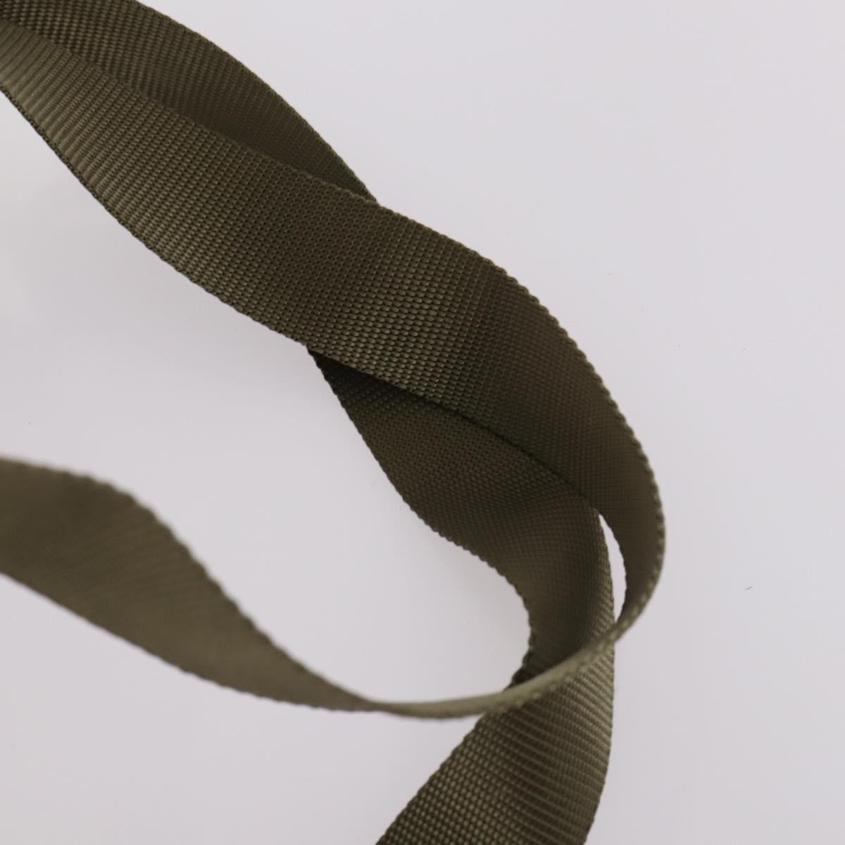 PRADA Backpack Nylon Khaki Silver Auth bs29051