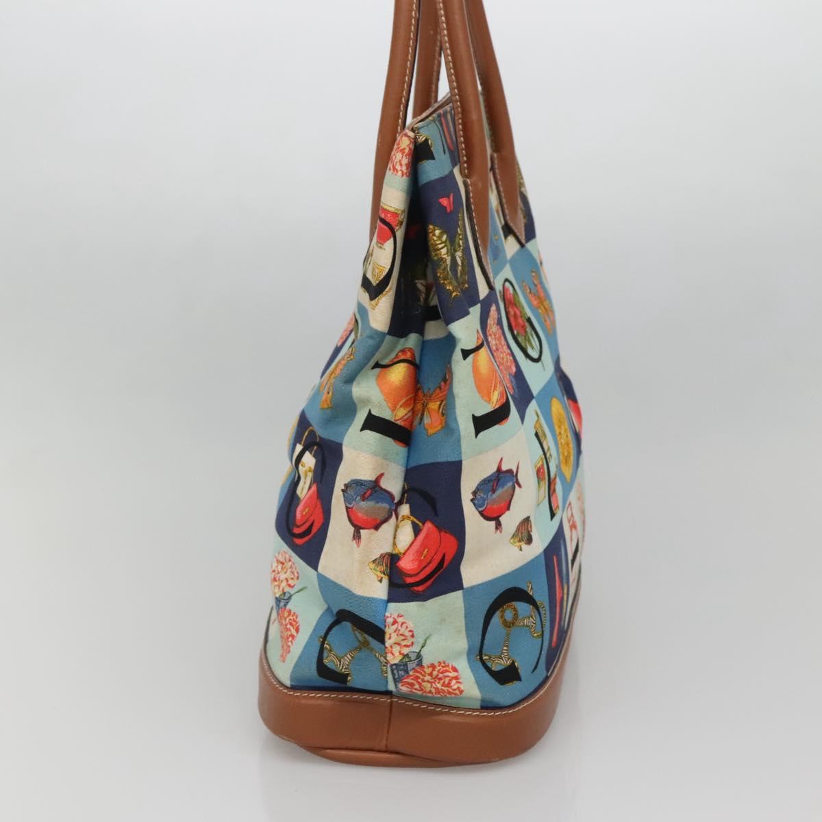 GUCCI Tote Bag Canvas Blue Gold 002 2853 0307 0 Auth bs29059