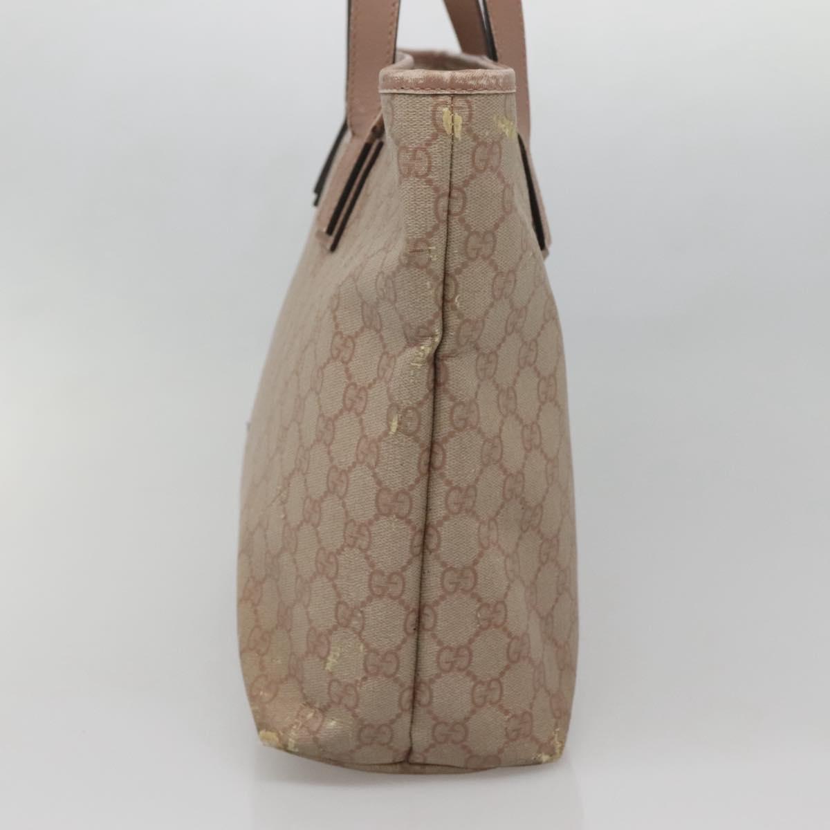 GUCCI GG Supreme Tote Bag PVC Beige Gold 211137 Auth bs29064