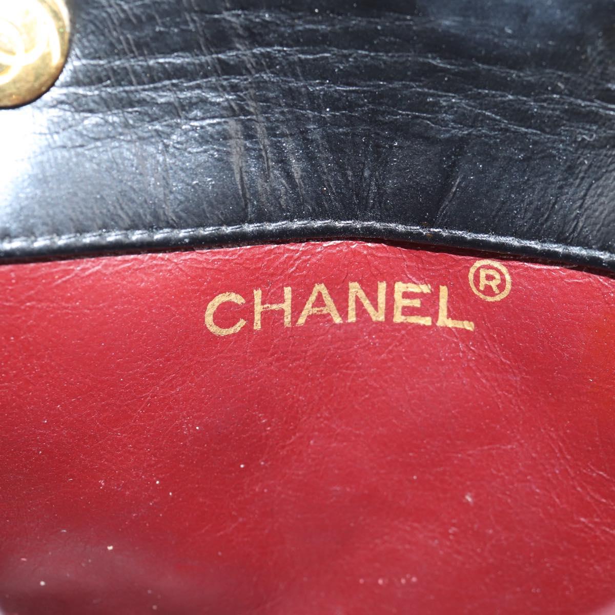 CHANEL Matelasse Chain Shoulder Bag Lamb Skin Black Gold CC Auth bs29080