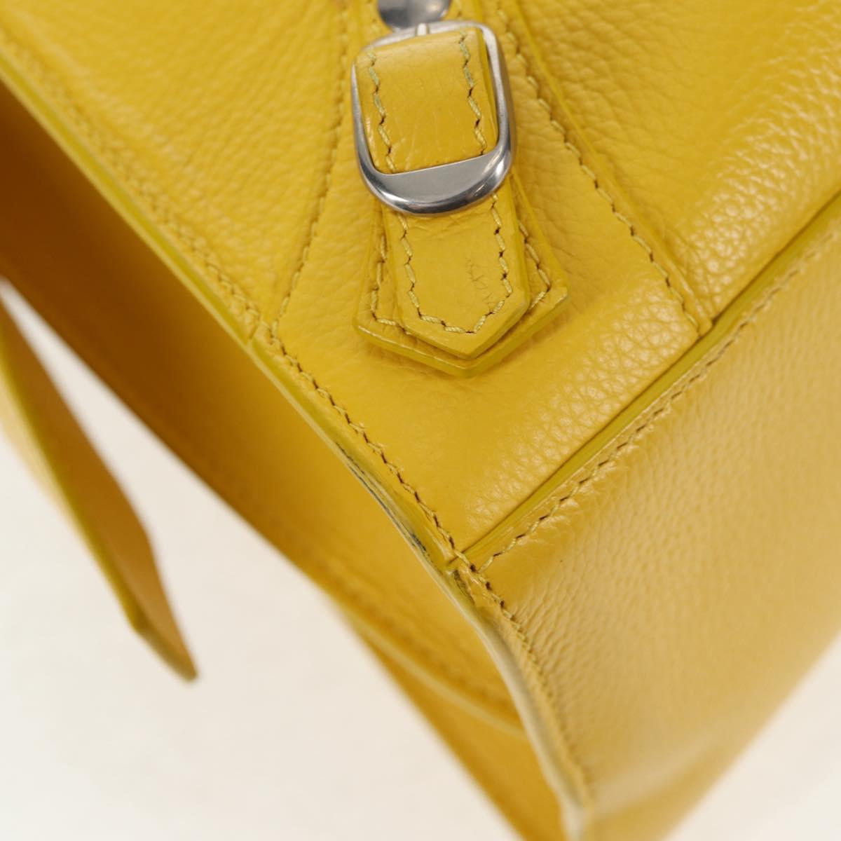 BALENCIAGA Neo Classic City Bag Leather 2way Yellow Silver 638521 Auth bs29099M