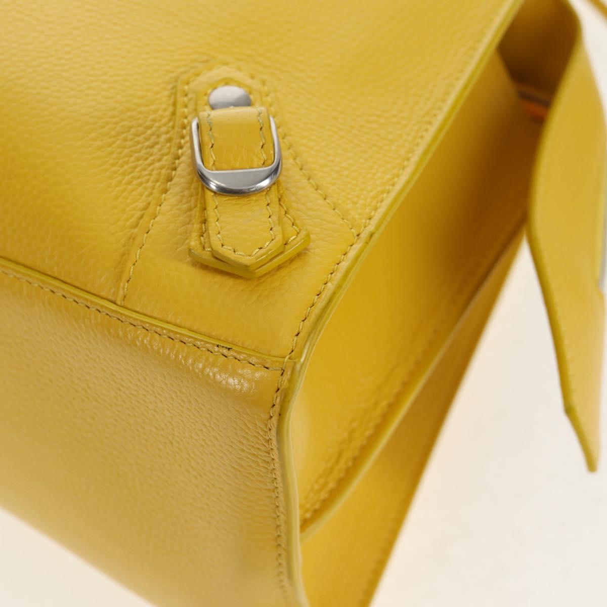 BALENCIAGA Neo Classic City Bag Leather 2way Yellow Silver 638521 Auth bs29099M
