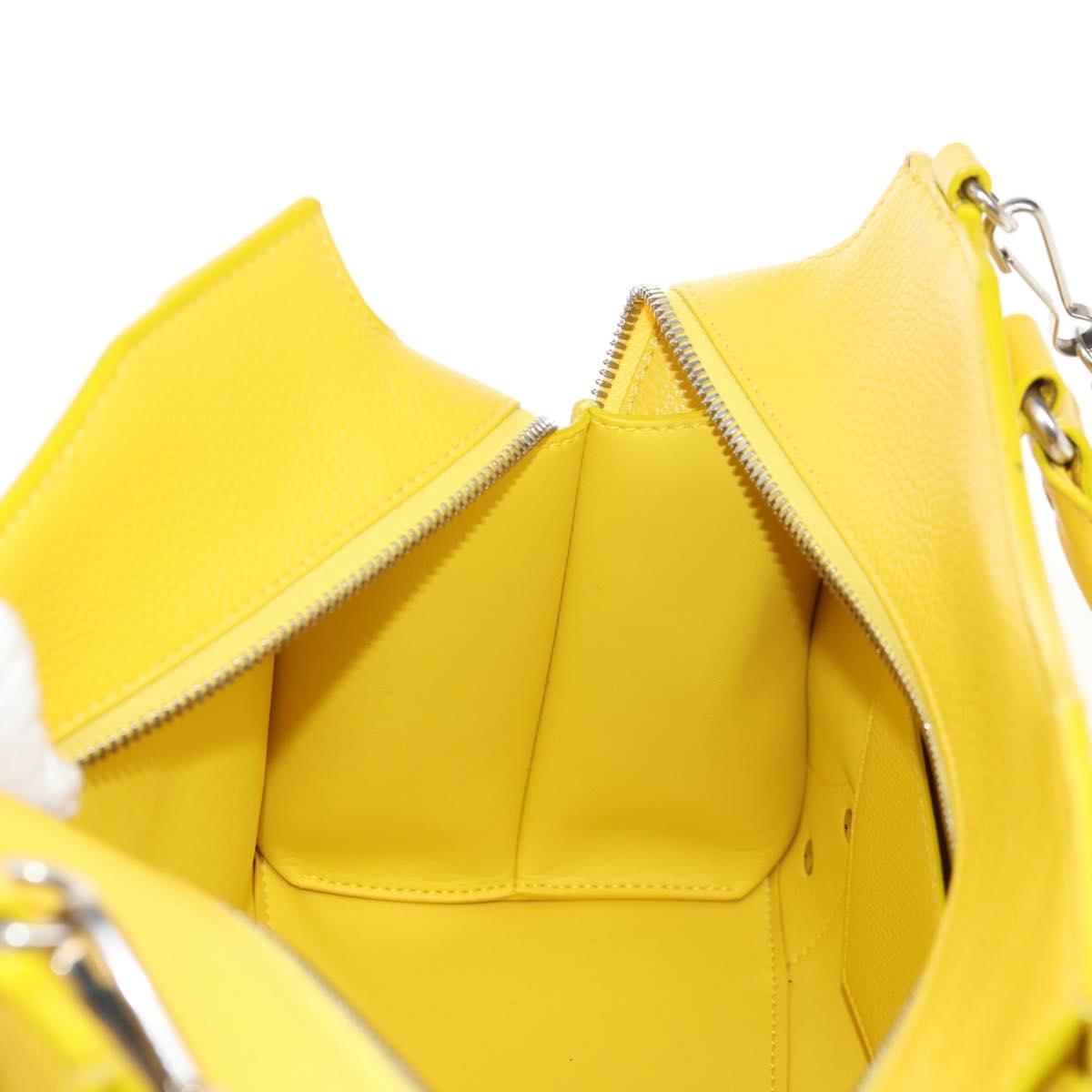 BALENCIAGA Neo Classic City Bag Leather 2way Yellow Silver 638521 Auth bs29099M