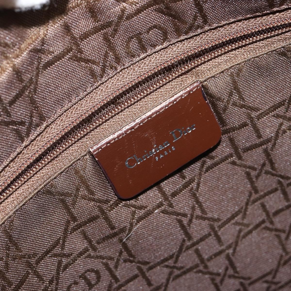 Christian Dior Canage Hand Bag Nylon Beige Silver Auth bs29100