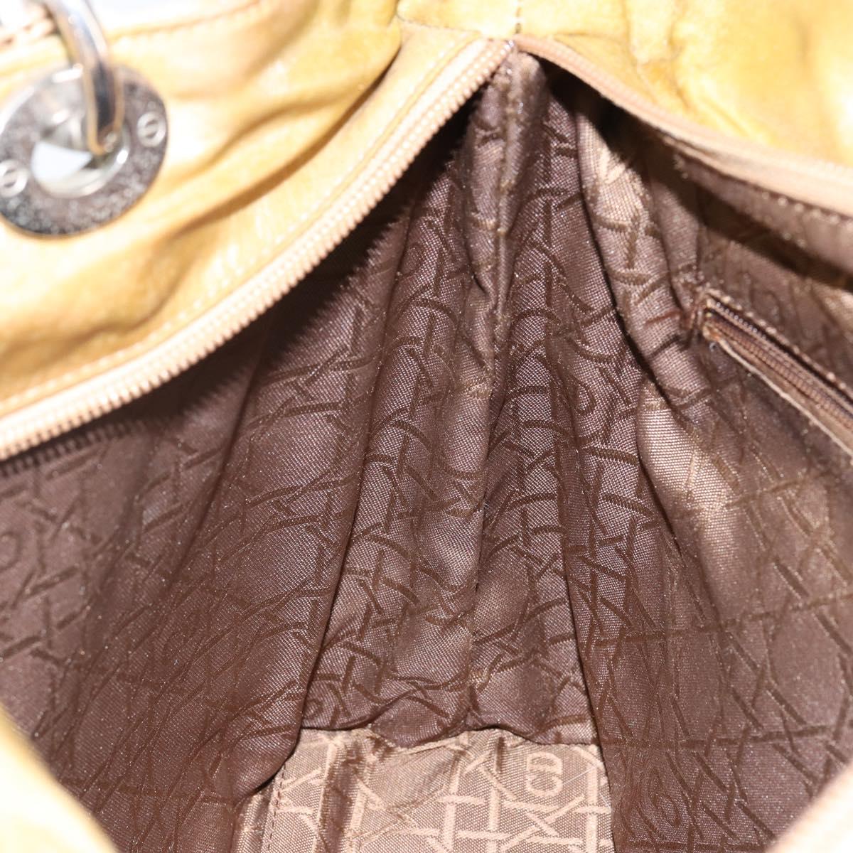 Christian Dior Canage Hand Bag Nylon Beige Silver Auth bs29100