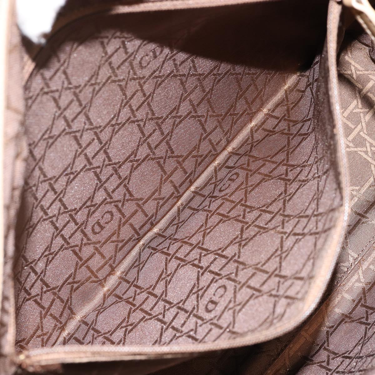 Christian Dior Canage Hand Bag Nylon Beige Silver Auth bs29100