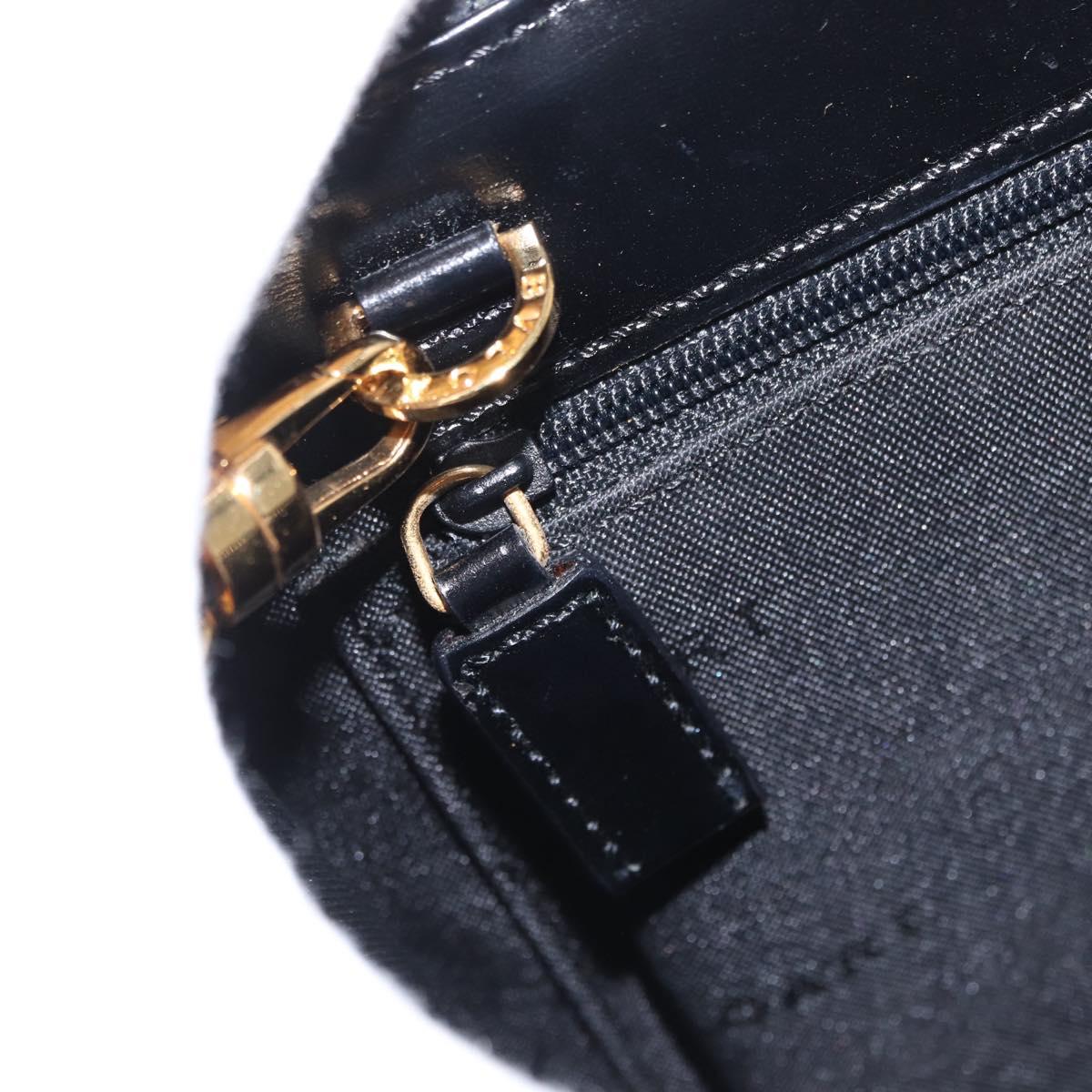 BVLGARI Hand Bag Leather 2way Gold Black Auth bs29102