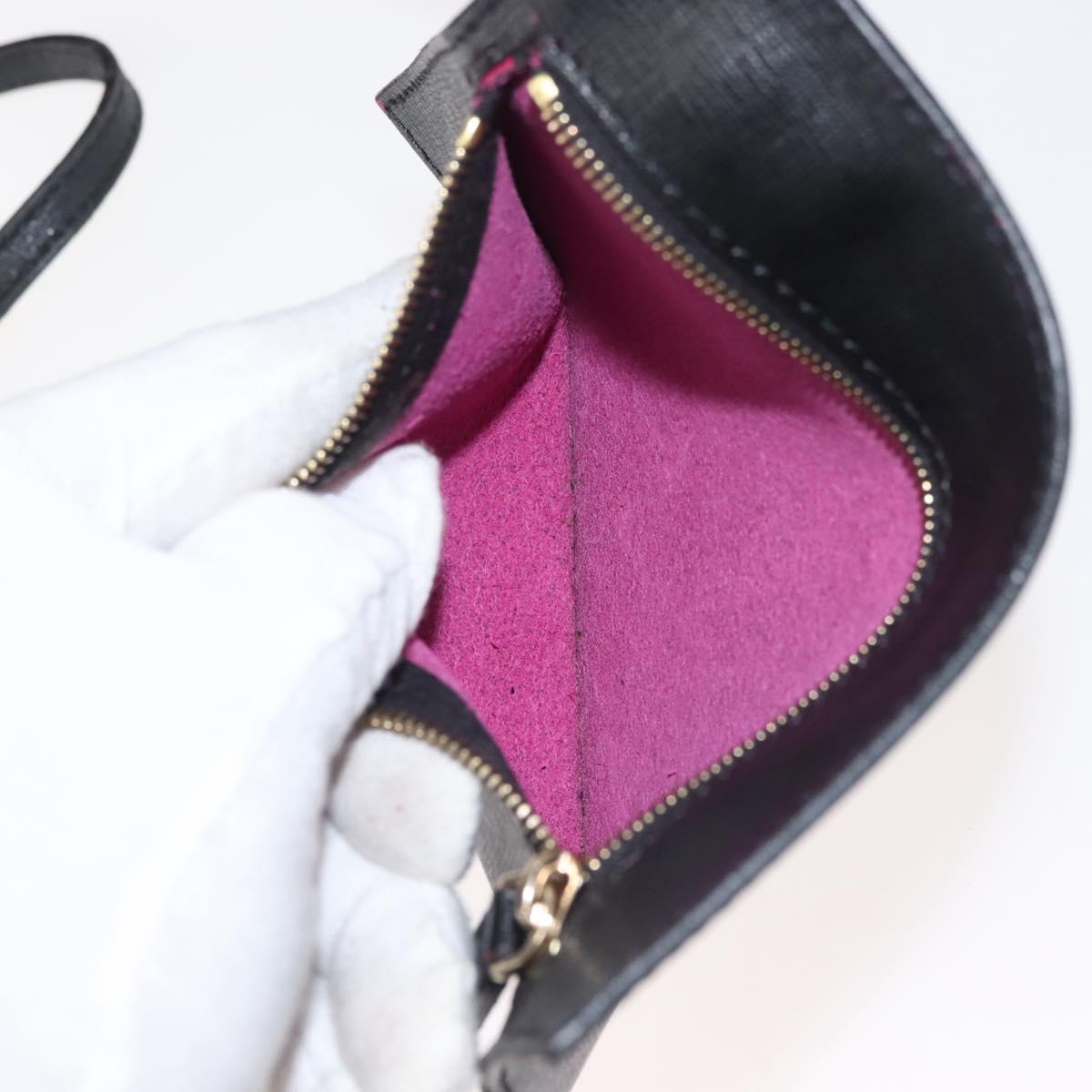 FENDI Tote Bag Leather Black Gold Auth bs29107