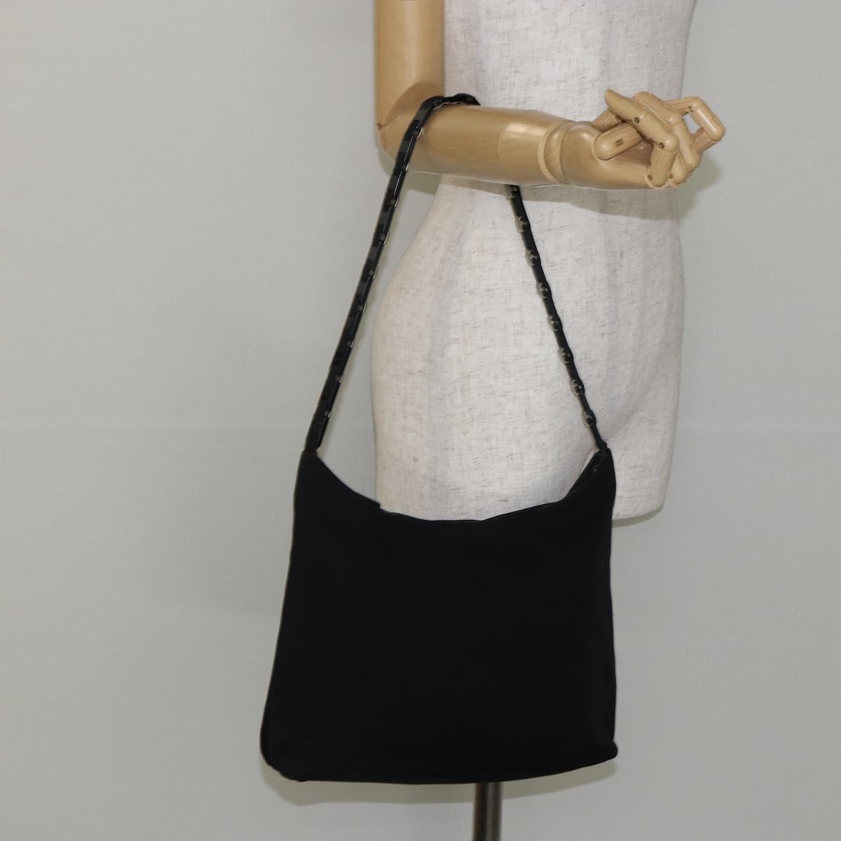 Salvatore Ferragamo Shoulder Bag Canvas Black Auth bs29112